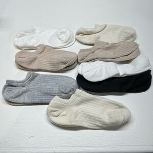 Elegant Women's Ankle Socks -‎ White, Black, Gray, Cream